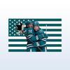 San Jose Sharks IJshockey Wandkleed, Spelers Knuffelend Amerikaanse Vlag Stijl Wanddecoratie