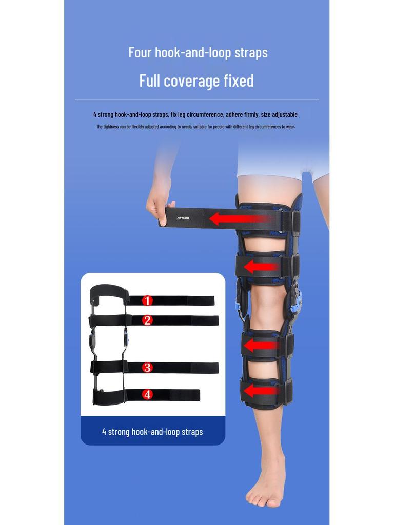 Jiahe Type I Adjustable Knee Immobilizer for Meniscus, Ligament Injuries & Leg Fractures