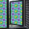Translucent Self-Adhesive Stained Window Sticker Retro Geometric Pattern Glass Film Home Bathroom Decor Art Privacy Film