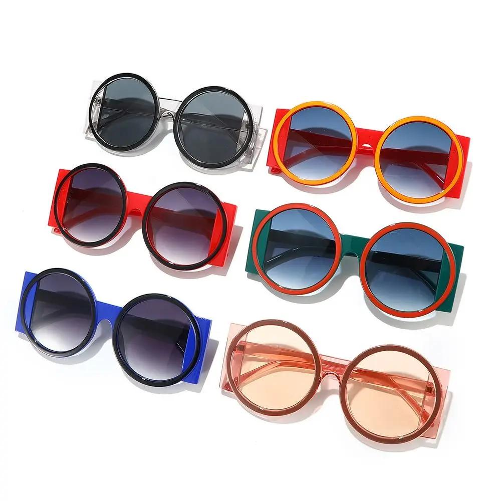 Women's Men's Round Double Color Sunglasses Fashion Retro Trend Sunglasses Travel Street Po Holiday Party Beach Glasses