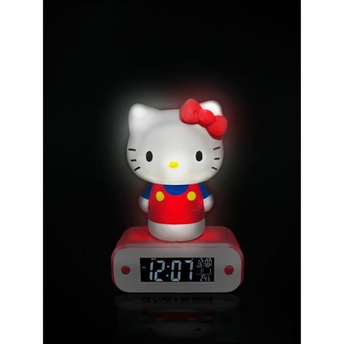 Figurine hello kitty lumineuse - teknofun - fonction réveil et affichage de l'heure, date et température