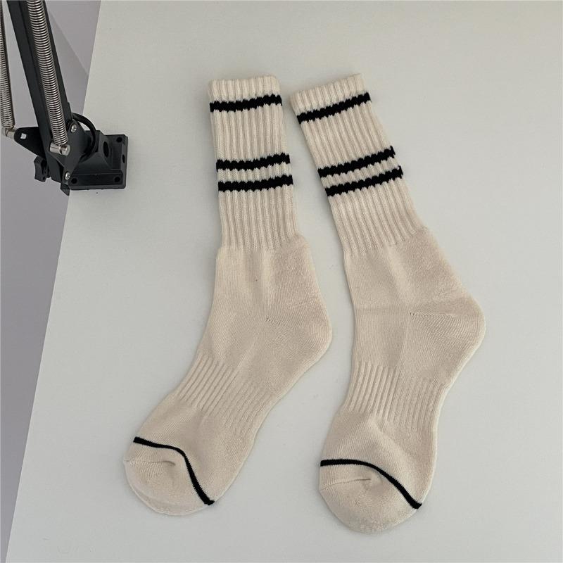 Women's Autumn and Winter Leisure New Striped Thick Wool Ring In The Tube Pile Socks