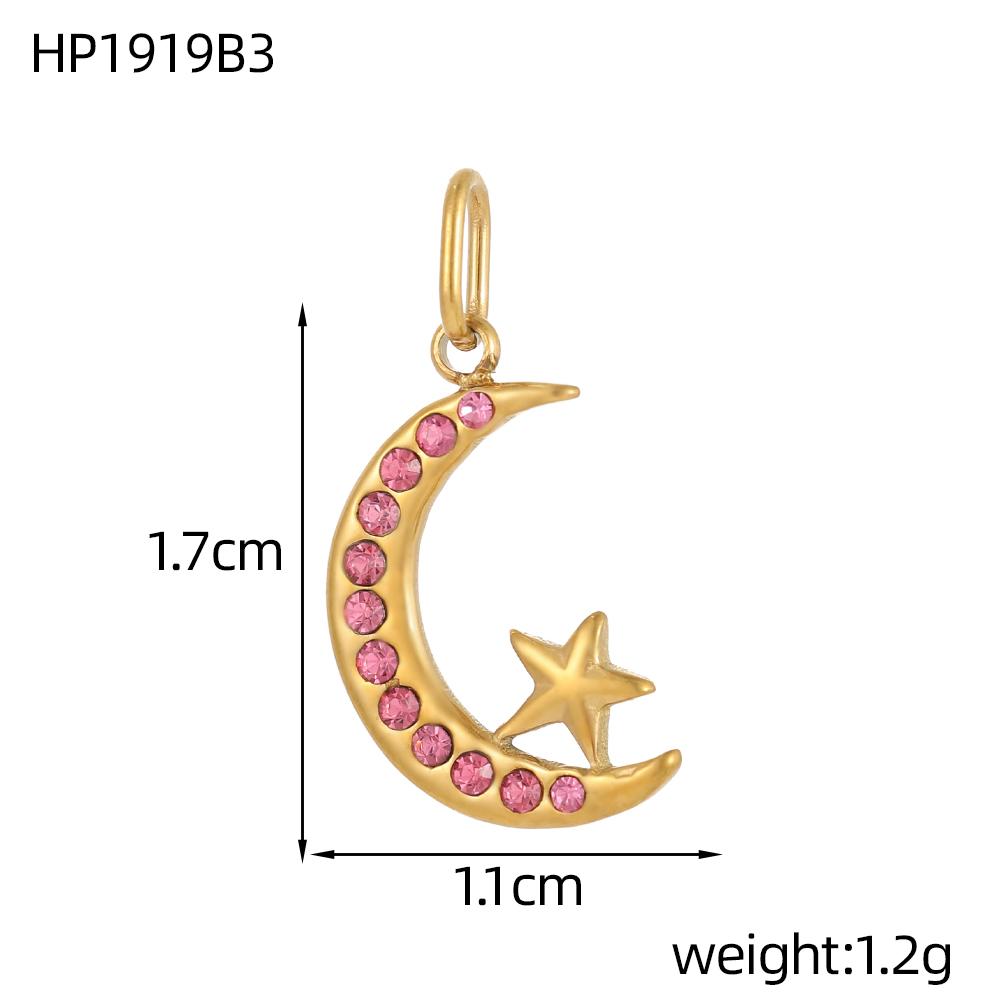 CARLIDANA DIY Baroque Zircon Heart Star Handmade Accessories Charm Stainless Steel Gold Plated Pendant Fashion Jewelry Making