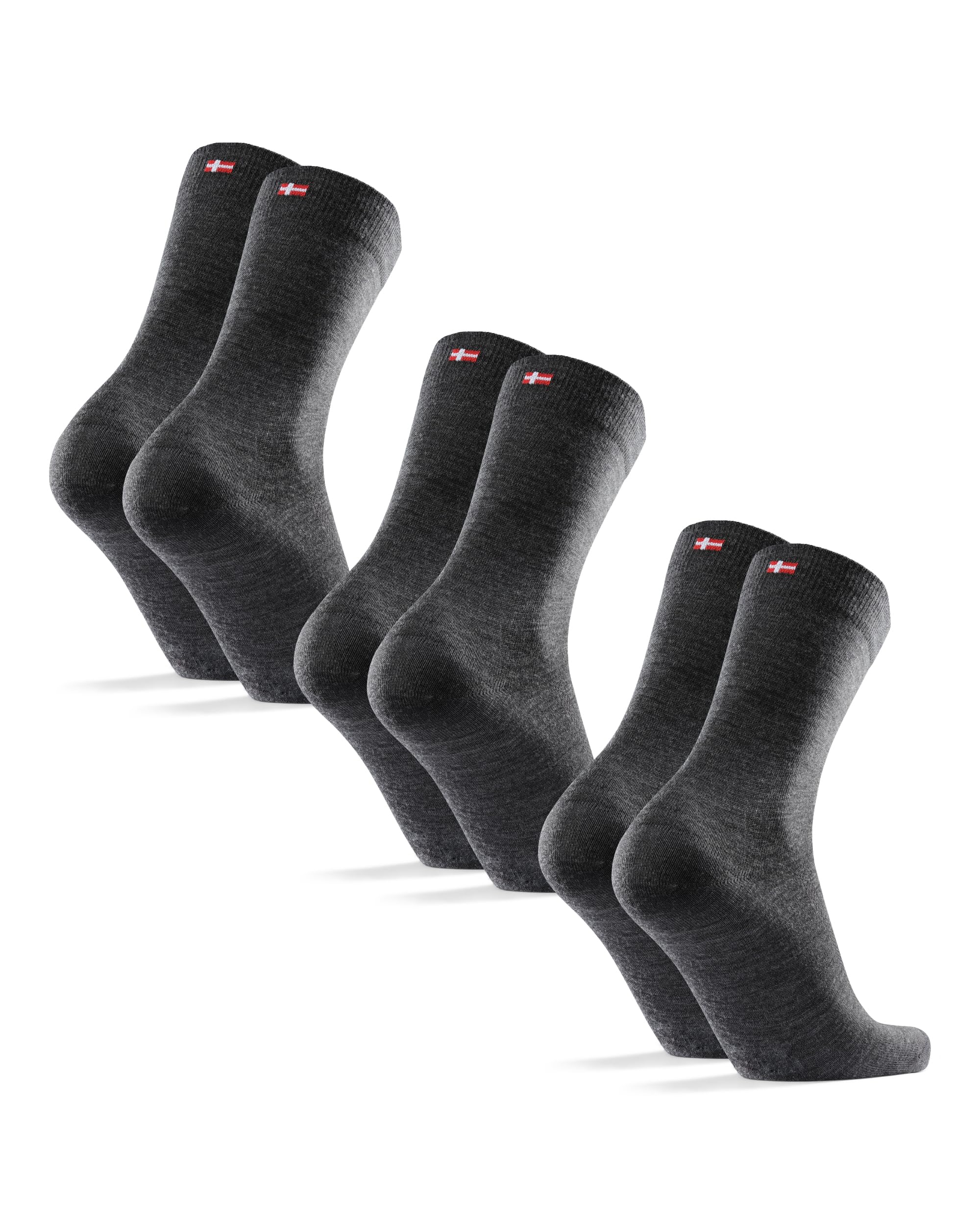 

Danish Endurance Merino Wool Socks, 3/5 pairs, Grey, 22.0 cm - 24.5 cm