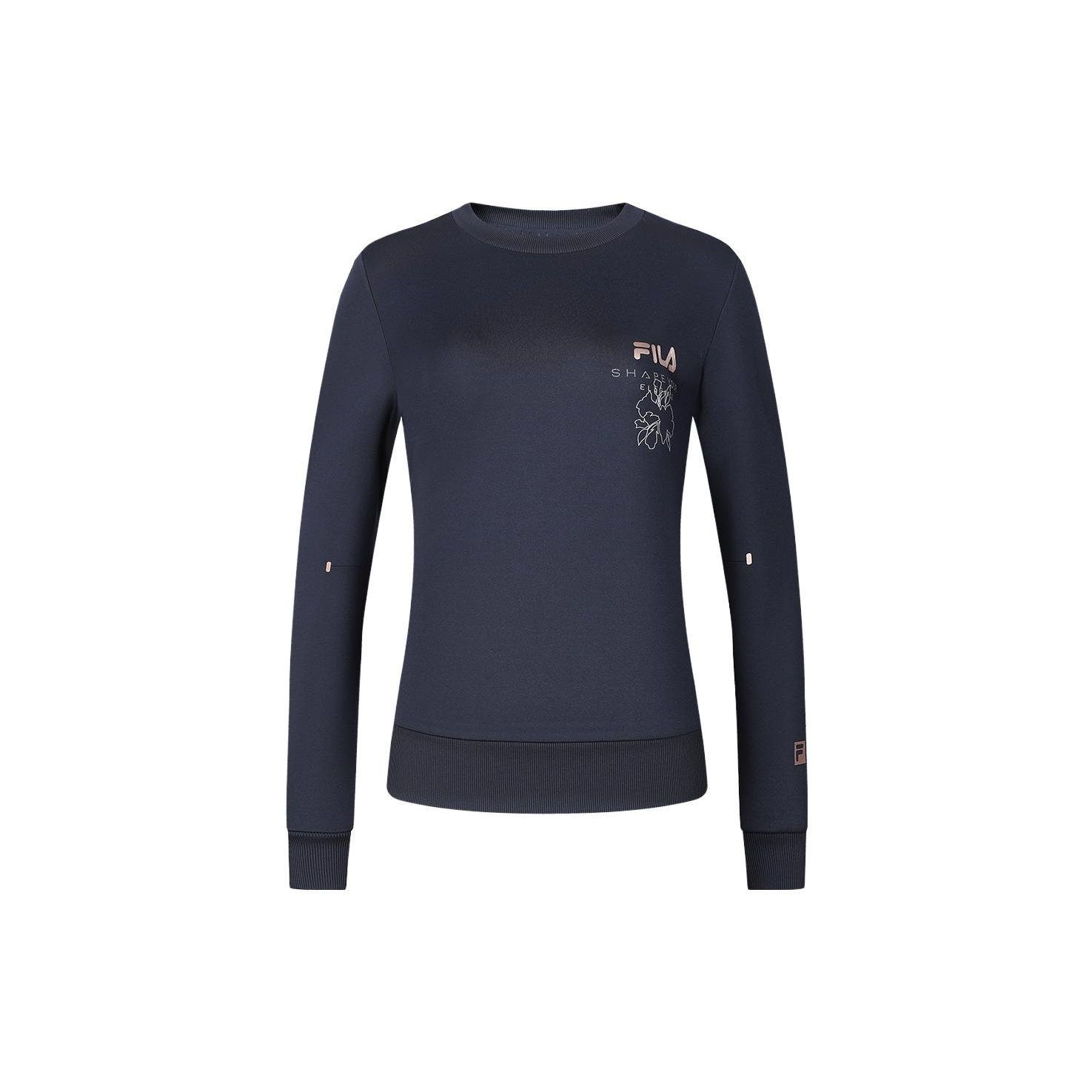 

FILA Letter Print Fitness Pullover Sweatshirt Women sweatshirt Dark-Blue A11W411209F-NV S