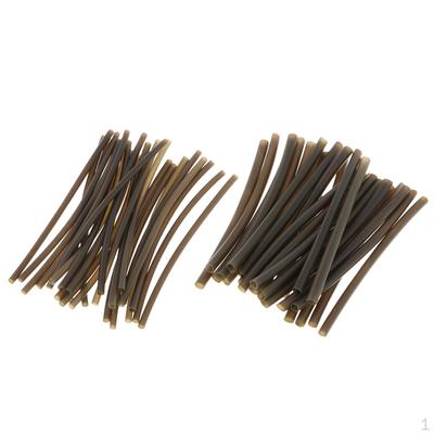 50 Stück Durchmesser 1 mm + 2 mm Schrumpfschlauch für Angelzubehör zur Herstellung von Rigs, Karpfenzubehör, PVC