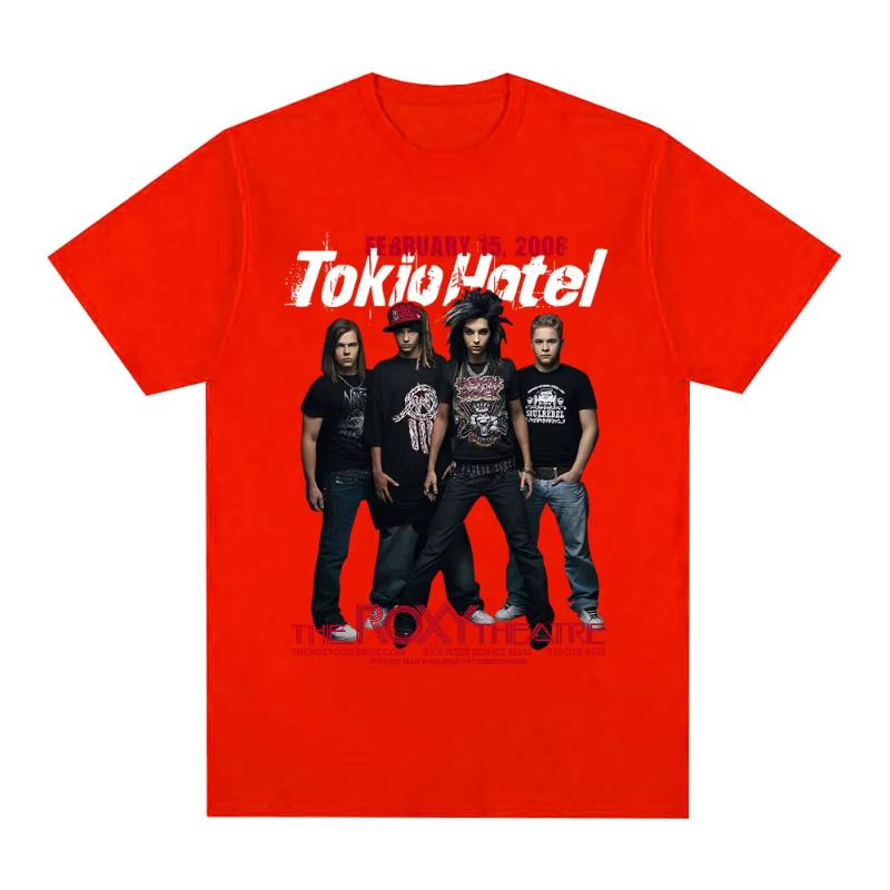 Rock Band Tokio Hotel Musik Grafik T-Shirt Unisex Damen Hip Hop Punk Gothic T-Shirt Reine Baumwolle Übergroß Kurzarm T-Shirts