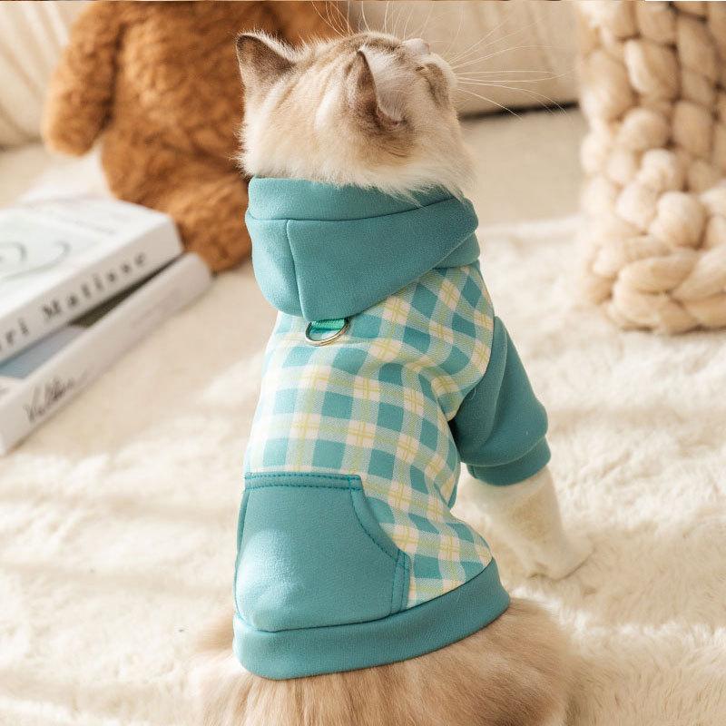 

Cats Keep Their Feet Warm In Autumn and Winter Hooded Traction Sweatshirts Small and Medium Sized Dogs Dogs Pets Teddy Cat Clothes XS (