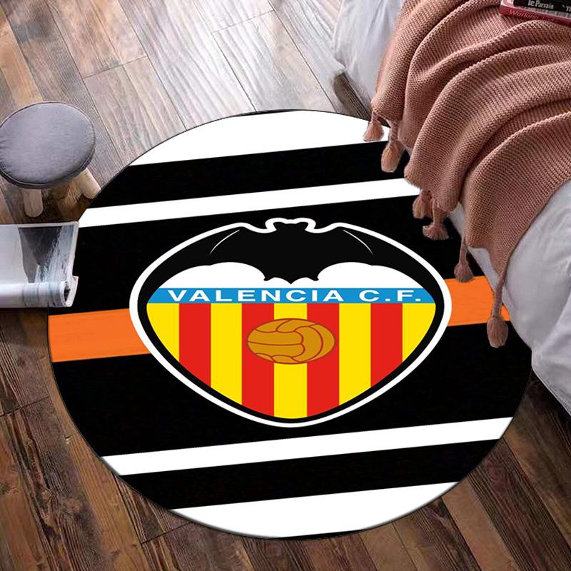 Valencia Cf Crest Design Round Rug for Livingroom,Bedroom, Palyroom, Chair Rug, Area rug, Circle Carpet, Large Size Fan Christmas gift