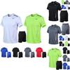 Stylish Mens 2pc Sport Wear Tracksuit With Breathable Short Sleeve T-shirt And Shorts