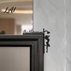 Bathroom Door Sign Funny Sign Thinking Room Metal Wall Art with Humorous Quotes Self-Adhesive Clever Decor Toilet for Restroom Rustproof