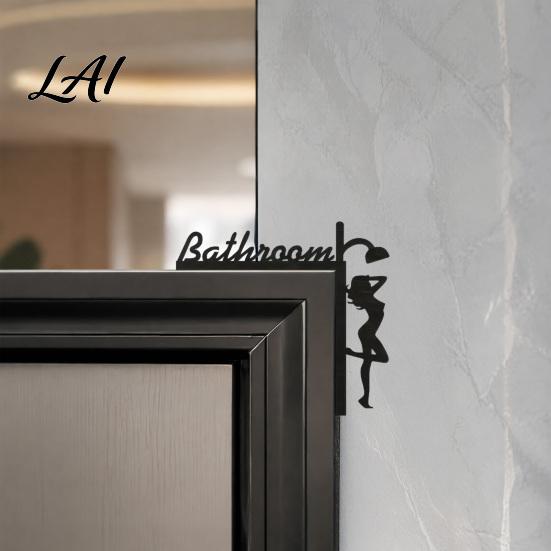 Bathroom Door Sign Funny Sign Thinking Room Metal Wall Art with Humorous Quotes Self-Adhesive Clever Decor Toilet for Restroom Rustproof