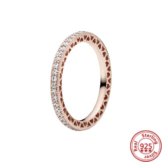 Silver Original Delicate Ring Zirconia Sparkling Row Eternity Round Ring Women European Jewelry DIY