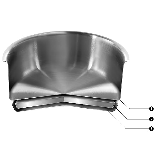 [Amazon.co.jp Exclusive] ZWILLING Flow Saucepan 16cm, Stainless Steel, Triple-Layered Bottom, Induction Compatible, 1.5L Capacity [Official Japanese P