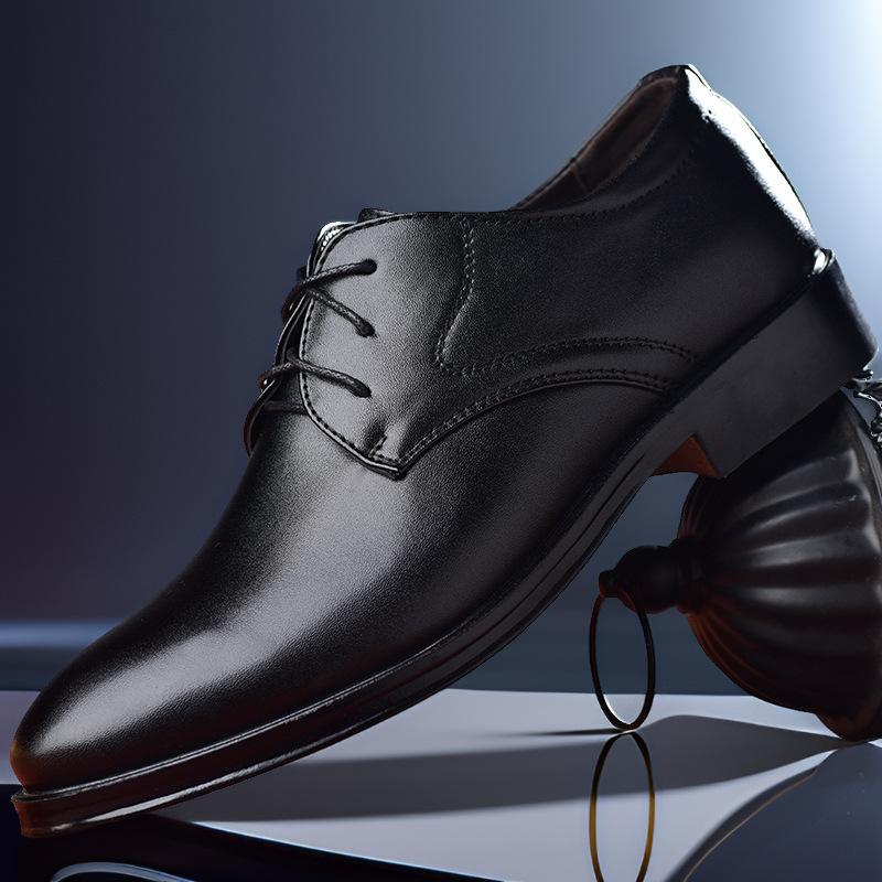 

2025 autumn new leather shoes men s large size black business dress breathable versatile youth tooling shoes 38