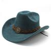Knot Pattern Wool Felt Hat With Wide Brim For Men And Vintage Style