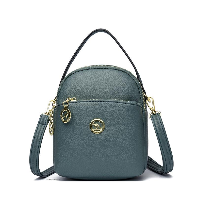 

Мягкая кожаная сумка для мам с несколькими отделениями, сумка через плечо на одно плечо, простая и вместительная сумка на одно плечо синий