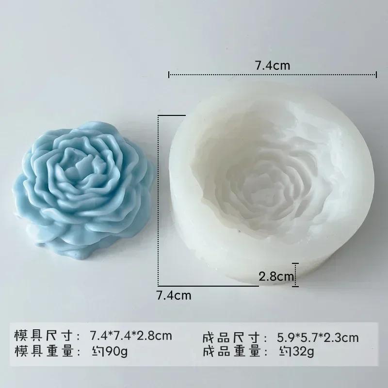 Neue 3D Große Pfingstrosenblüte Silikon Kerzenformen DIY Blumen Kerze Gips Harz Seife Schokolade Herstellung Form Valentinstagsgeschenk