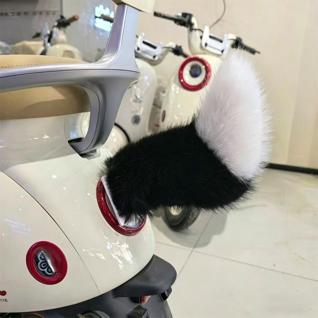 Car Wagging Tail Sound Activated & Remote Control, Electric Moving Fluffy Fox Tail, Auto Decoration Plush Tail for Car