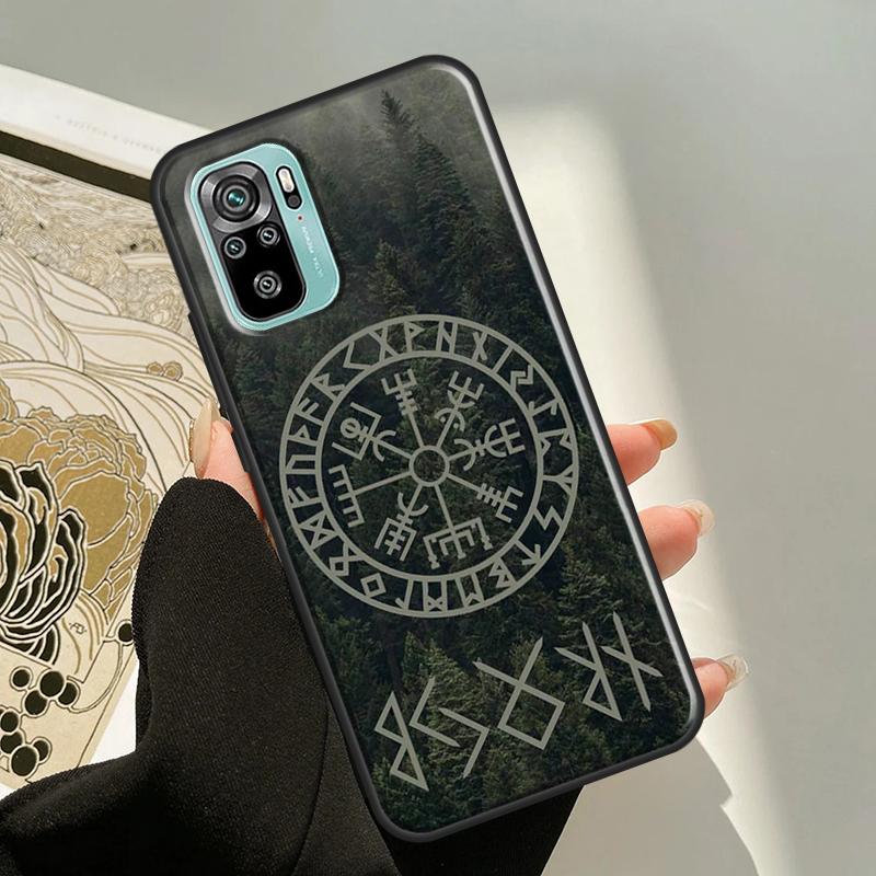 Viking nordic runes vegvisir pagan Fall Für Xiaomi Redmi Hinweis 11 Pro 7 8 9 10 Pro 10S Abdeckung für Redmi 10 9 9A 9C 9T Coque