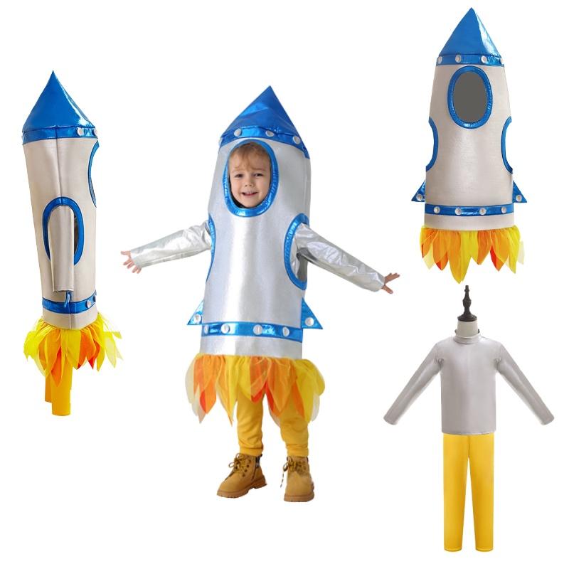 Kids Cosplay Rocket Costume Stage Space Suit Astronaut Role Kindergarten Playing