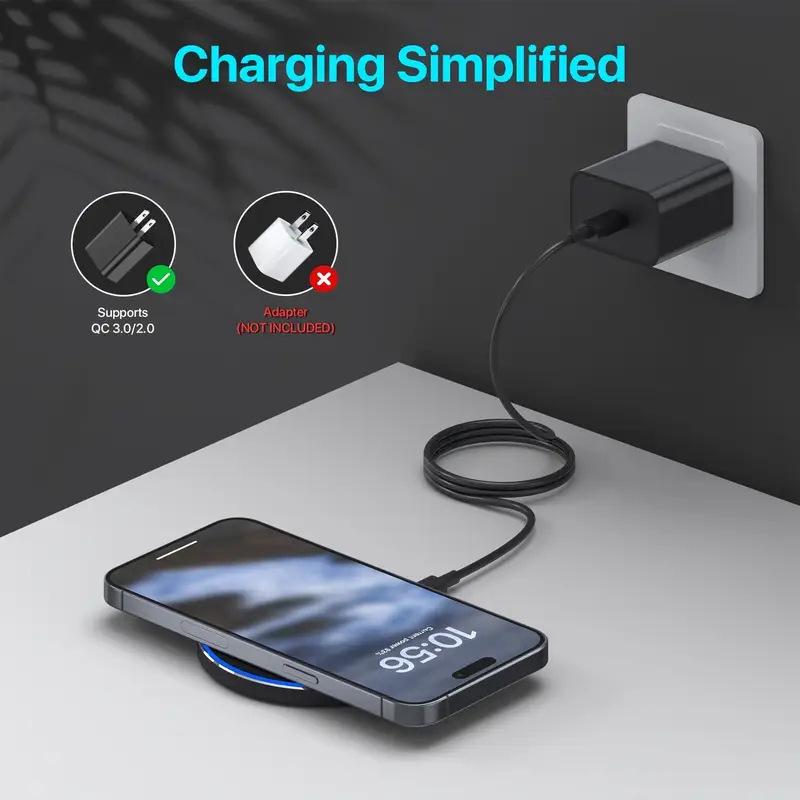 15W runder Qi-Wireless-Charger für Apple & Samsung Handys