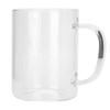 350ML Transparent Milk Coffee Mug with Handle Glass Water Cup Drinkware Kitchen UtensilWhite Letter