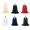 Damen Kopftuch Einfarbig Glänzend Gekreppter Chiffon Schal Atmungsaktives Wickeltuch Turban