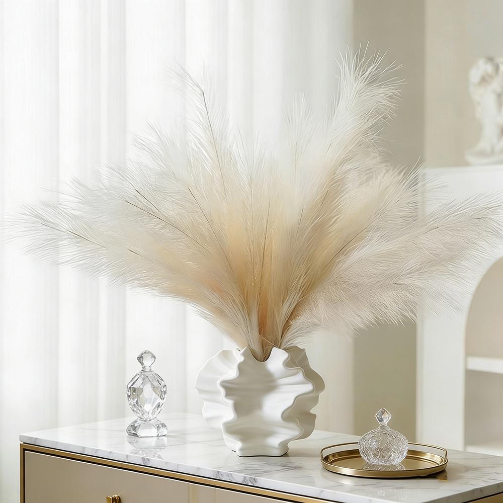 Minimalist Mirage Vase Ornament Ceramic Coral Vase Nordic Art Beige Living Room Desktop Center Decoration Ornament Gift
