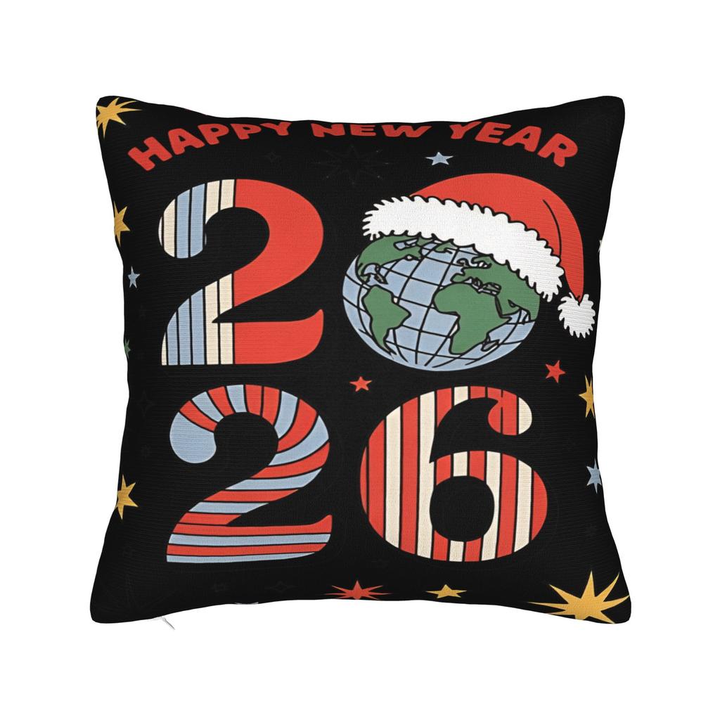 67 Happy New Year 2026 Donut Pillow Cover Morden Pillow Case For Office Car Home Decor Soft Cushion Cover Birthday Present