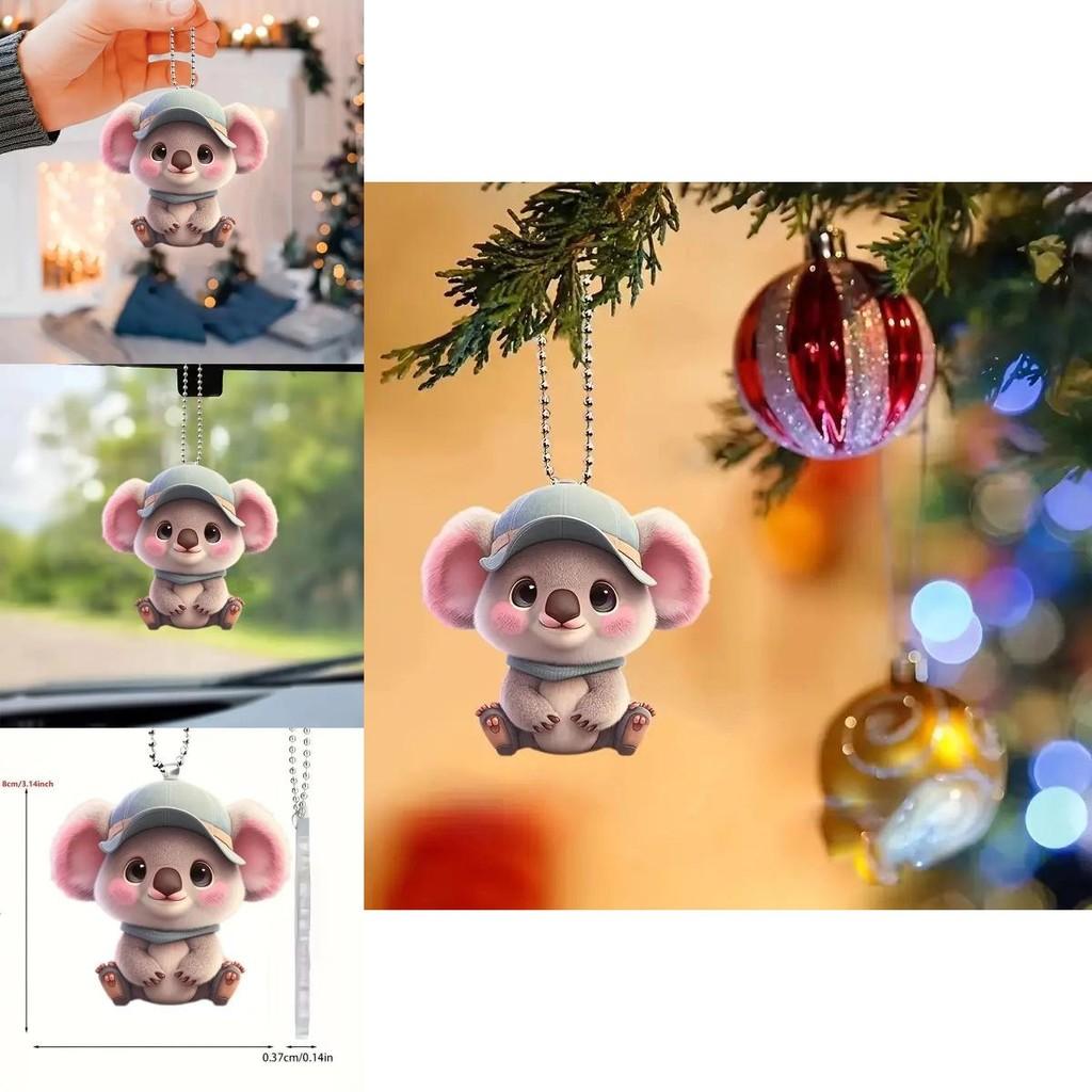 Whimsical 2d Acrylic Love Bear Car Pendant Keychain Adorable Decor For Bags Luggage And