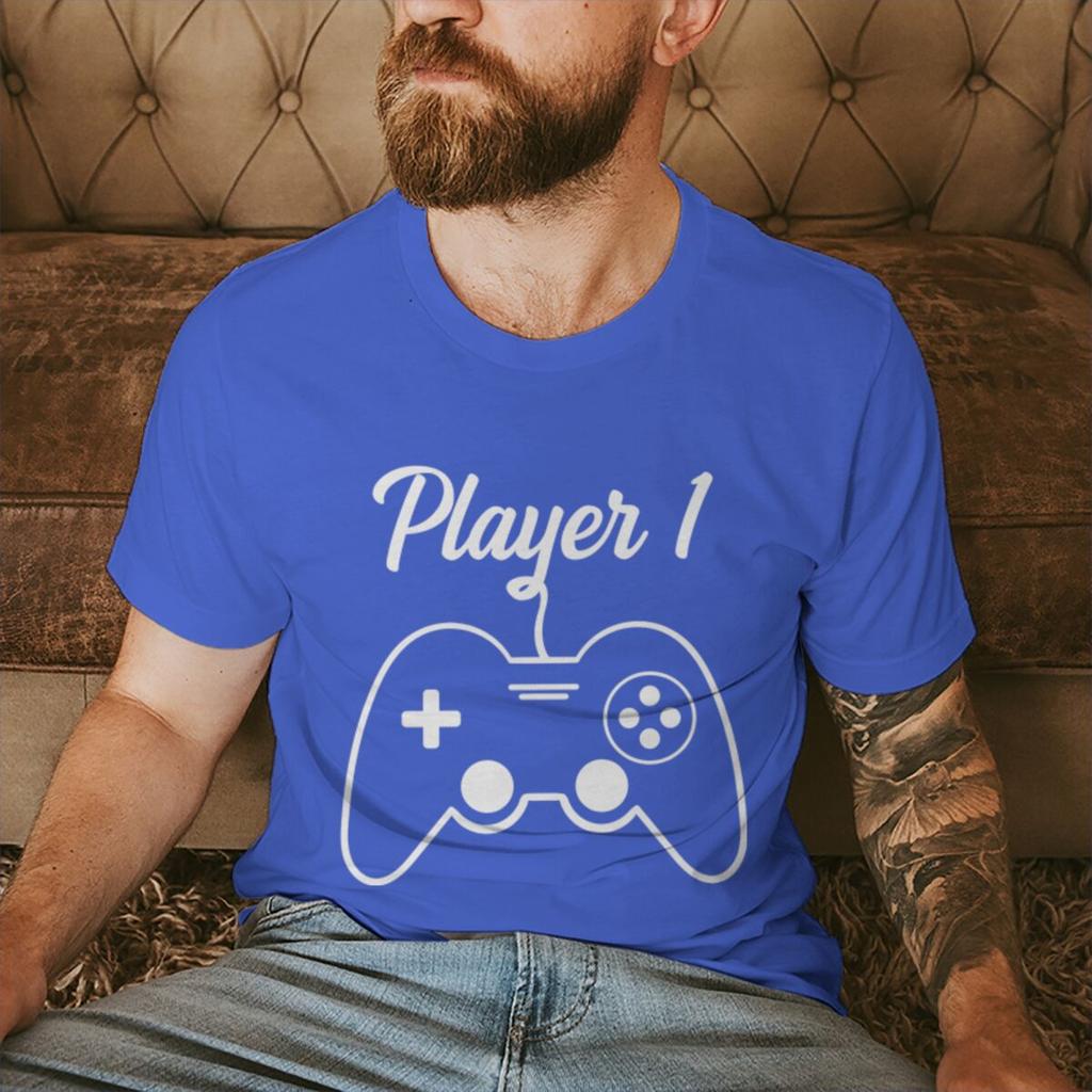 Funny Game Player 1 Player 2 Shirts Pregnancy Announceunisext Short Sleeve Unisex Unisex Tshirt Casual Couple Matching T-Shirts Gifts