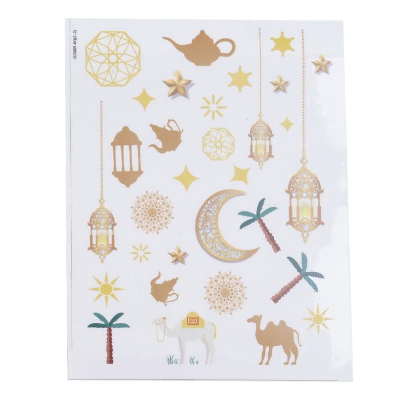 Festive Eid Wall Sticker Wall Decals for Eid Celebration Ornament Easy To Apply PVC Decal No Traces Left Behind