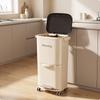 Trash Bin with Divider Large Capacity Rolling Wastebasket Narrow for Kitchen