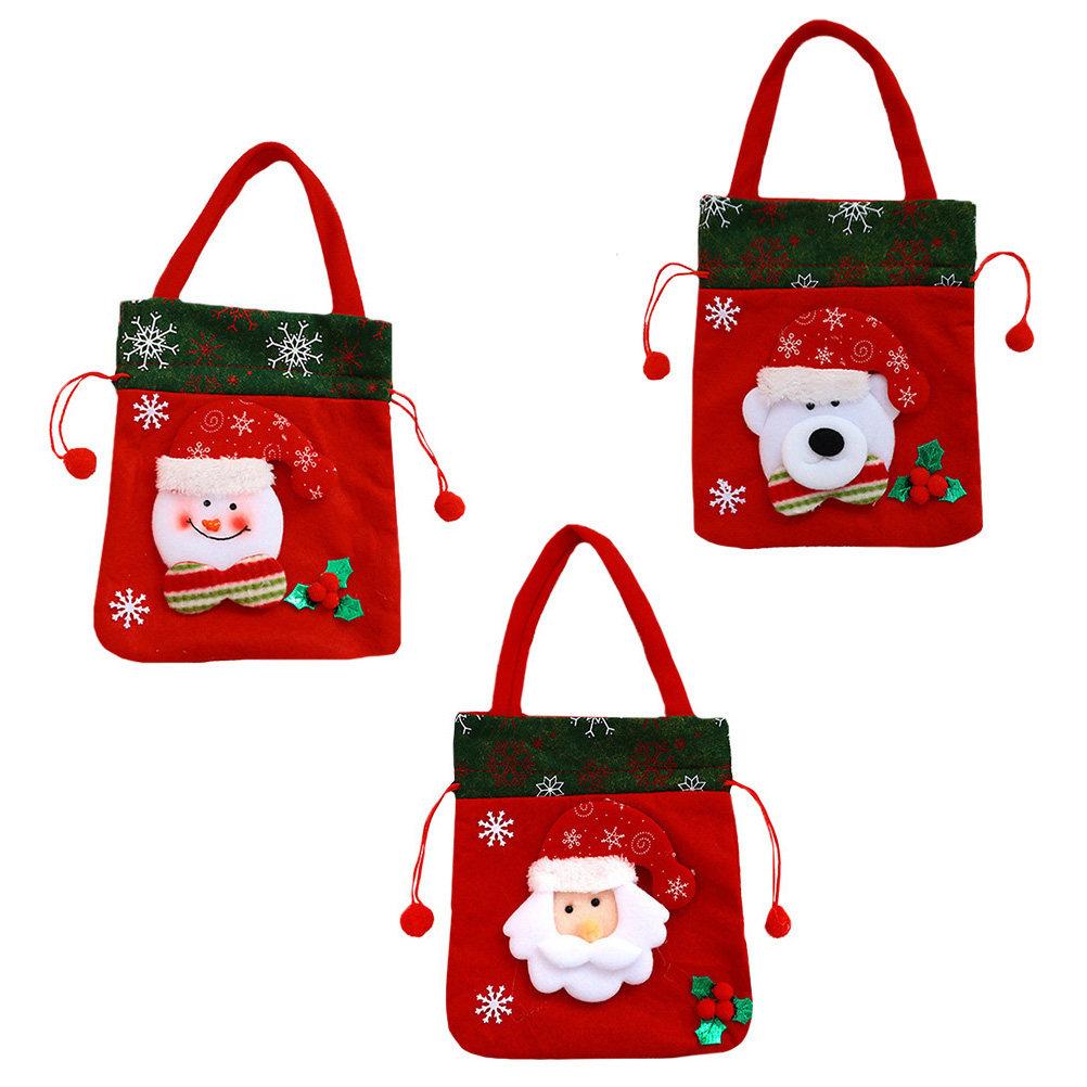 3Pcs Christmas Candy Bags Drawstring Gift Pouches Holiday Party Storage Wrapping Treat Bags Candy Pouch Storage Pouch
