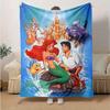 1 stuks, Disney Prinses Ariel De Kleine Zeemeermin Woondecoratie Plaid Perfect voor Bank, Bed, Reizen, Kamperen, Auto, Strand, Kantoor Dutje Zacht