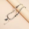 Dark Gothic Style Glass Crystal Pendant Necklaces for Women Girls Punk Creative CCB Beaded Choker Necklace Y2K Fashion Jewelry
