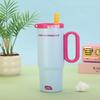 Big Mac Twilight Handle Thermos Cup Creative  Stainless Steel Ice Big Cup Outdoor Portable Straw Car Cup