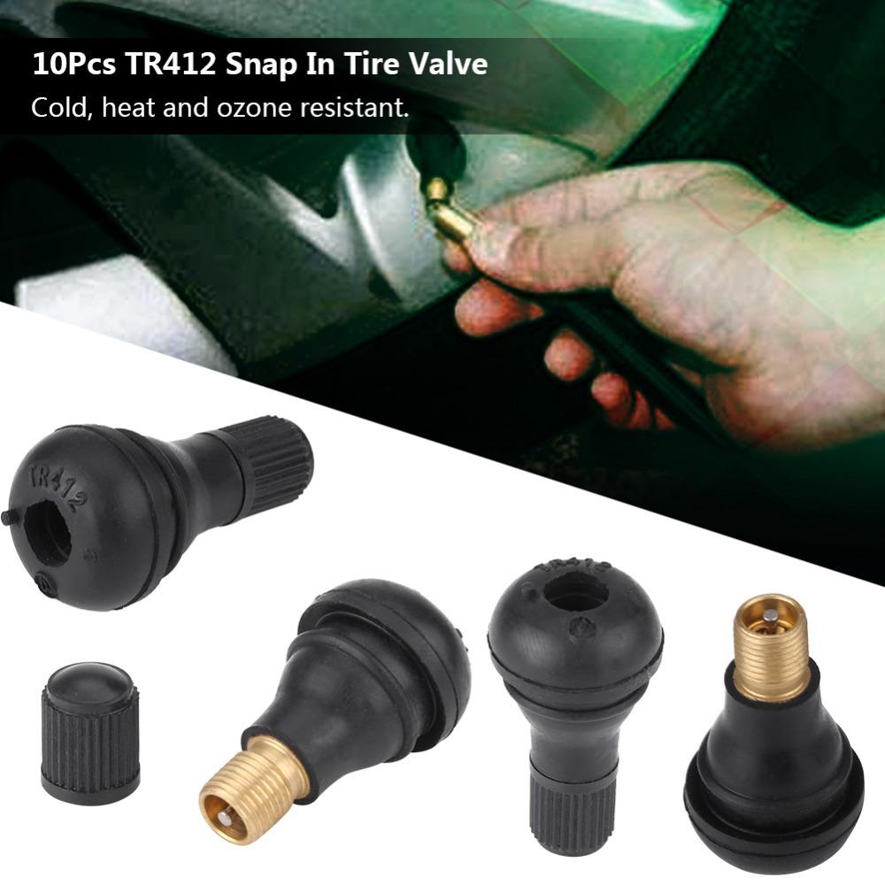 10PCS TR412 Tire Valve Stem Easy Install Tubeless Valve Stem  Tire Maintenance And Valve Replacement