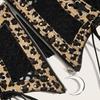 PU Leather Leopard Print Waistband Elastic Blingbling Corset Belt Luxury Gold Cummerbunds  Dress