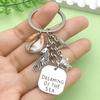 Antique Silver Sea Life Keychain: Turtle, Seahorse, Seashell & Letter Charm - Unisex Jewelry