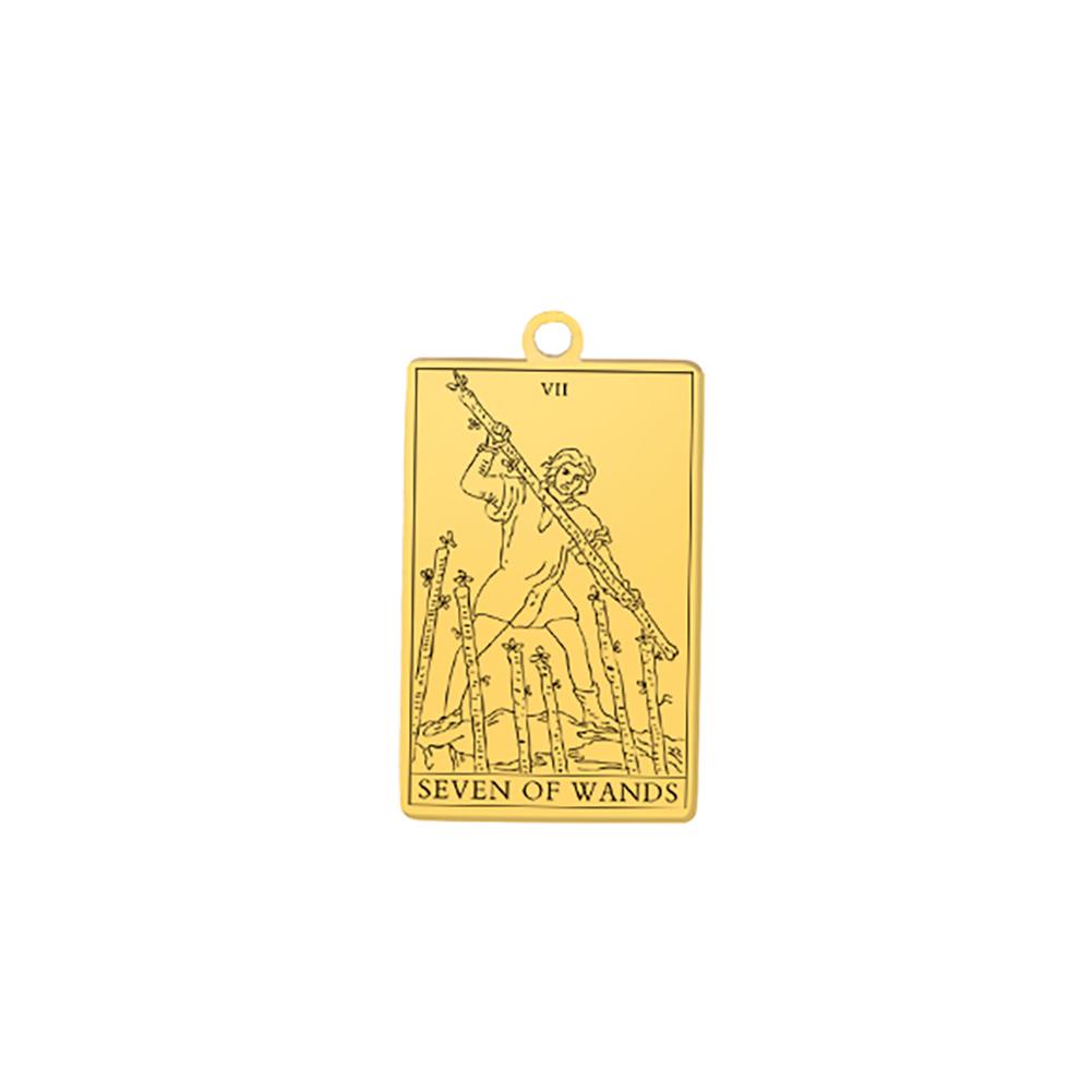 LIKGREAT Stainless Steel Tarot Cards Pendant The Suit of Cups Wands Minor Arcana Tarot Jewelry Vintage Astrology Amulet