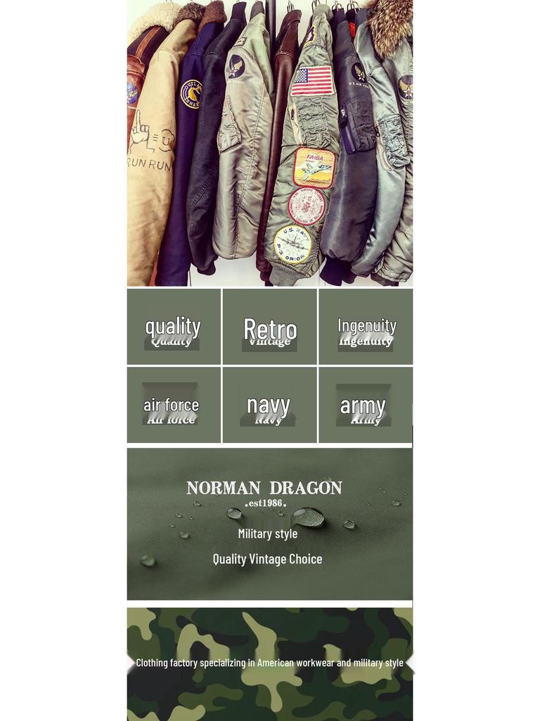 Normanlong CWU-45P Pilot Jacket: Trendy Men's Spring/Autumn Military-Style Baseball Uniform Waistcoat
