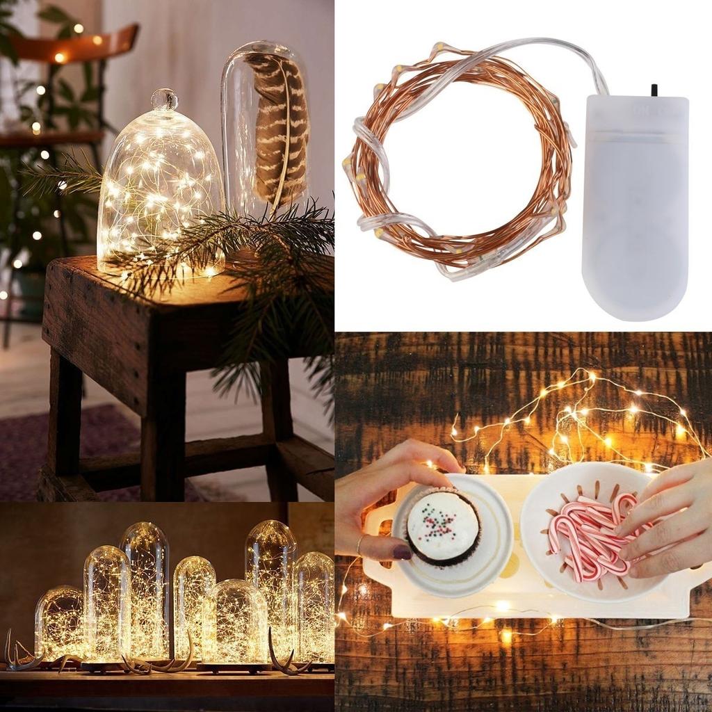 1-5M Copper Wire String Lights Battery Powered LED Fairy String Lights Lamps for Christmas Holiday Wedding Party Fairy