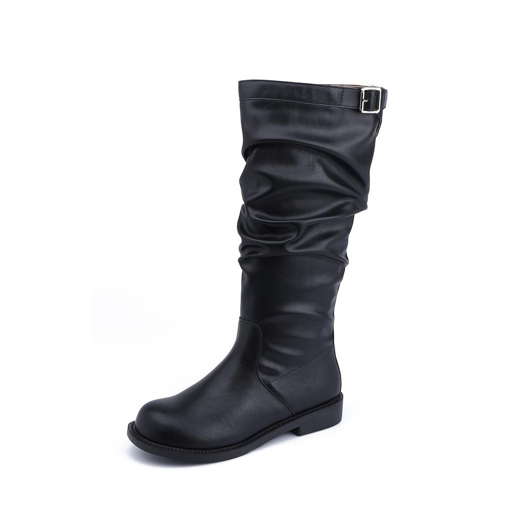 Grape Mother Winter New Long Knight Boots Women Wear High-end Piling Boots Women's Casual Style Korean Version Boots