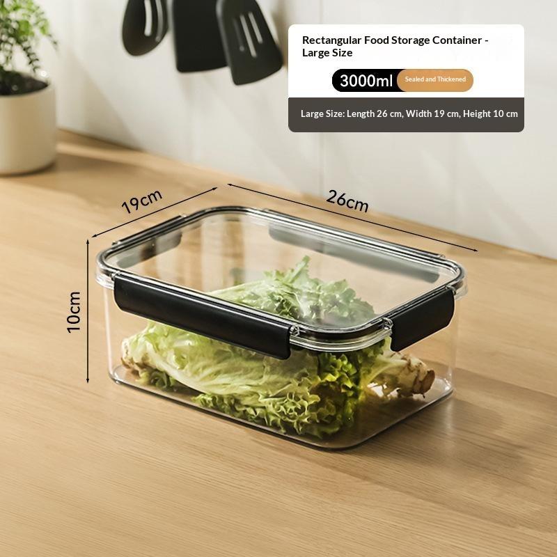 Clear Pet Crisper Box Leak-Proof Food Storage Container With Snap Locks & Silicone Seal For Fridge, Fruit, Bento & Meal Prep