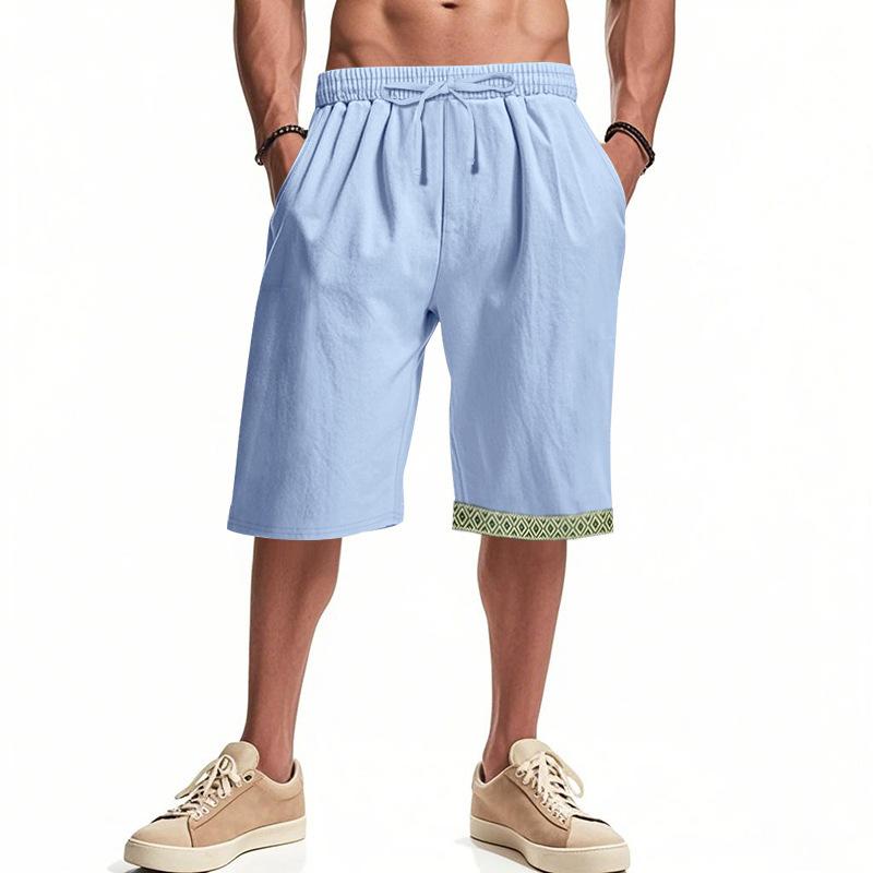 Summer Men's Linen Loose-Fit Breathable Beach Shorts