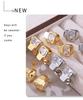 Hepburn-Inspired Geometric Diamond Earrings: Versatile, Fashionable, Light Luxury Copper with 18k Gold Plating
