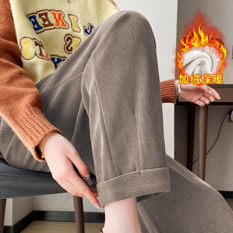 

-3 повседневные брюки для беременных европейский хлопок ворс зимний бархат утолщенная овечья шерсть верхняя одежда брюки-морковки брюки для беременных 3XL хаки