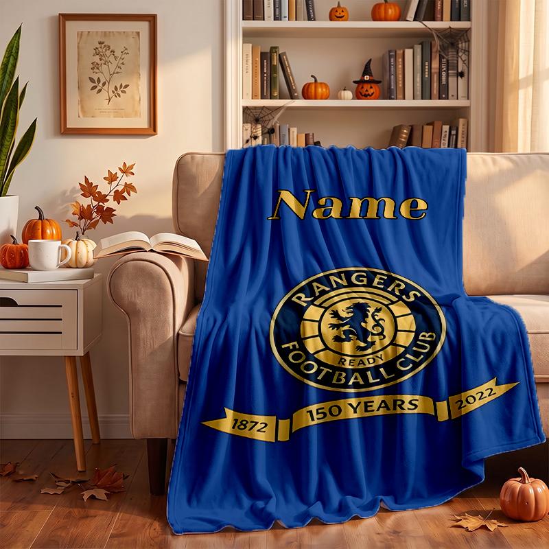 Rangers Fc Custom Flannel Blankets Soft Warm Cozy Throws for Home Decor Holiday Gifts